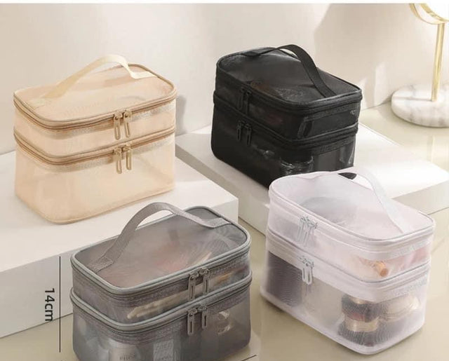 TROUSSE COSMÉTIQUE EN MAILLE ZIPPÉ