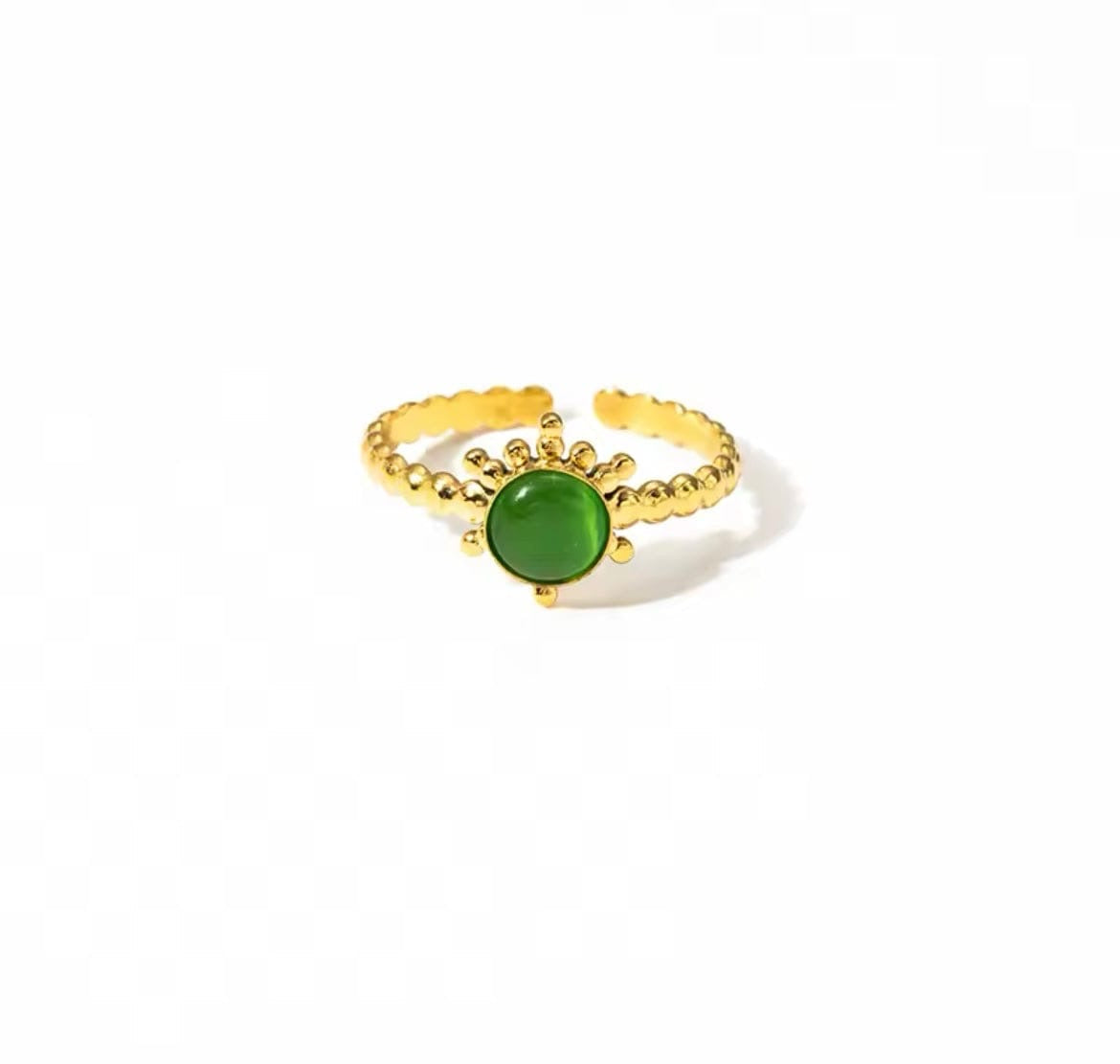 BAGUE PIERRE EN ACIER INOXYDABLE