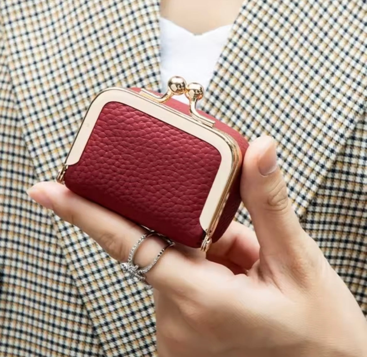 MINI PORTE MONNAIE MULTIFONCTIONS EN CUIR SYNTHÉTIQUE