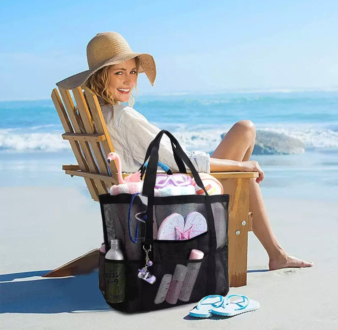 SAC DE PLAGE EN MAILLE