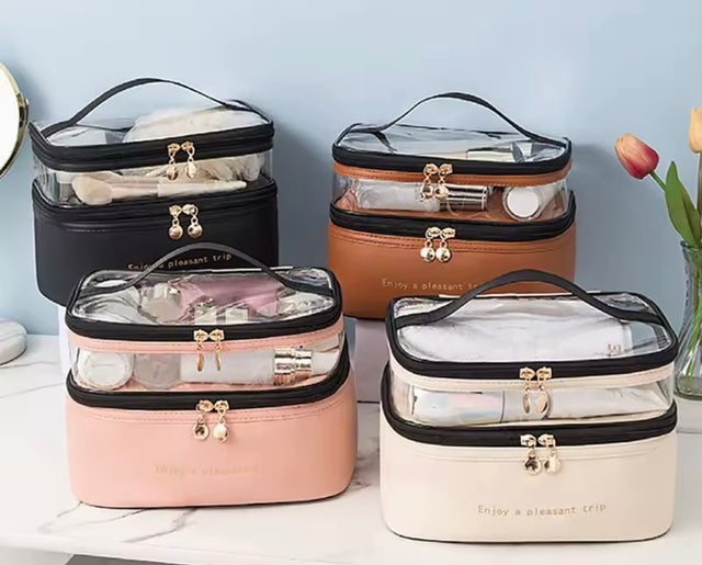 TROUSSE EN SIMILI CUIR DOUBLE NIVEAU