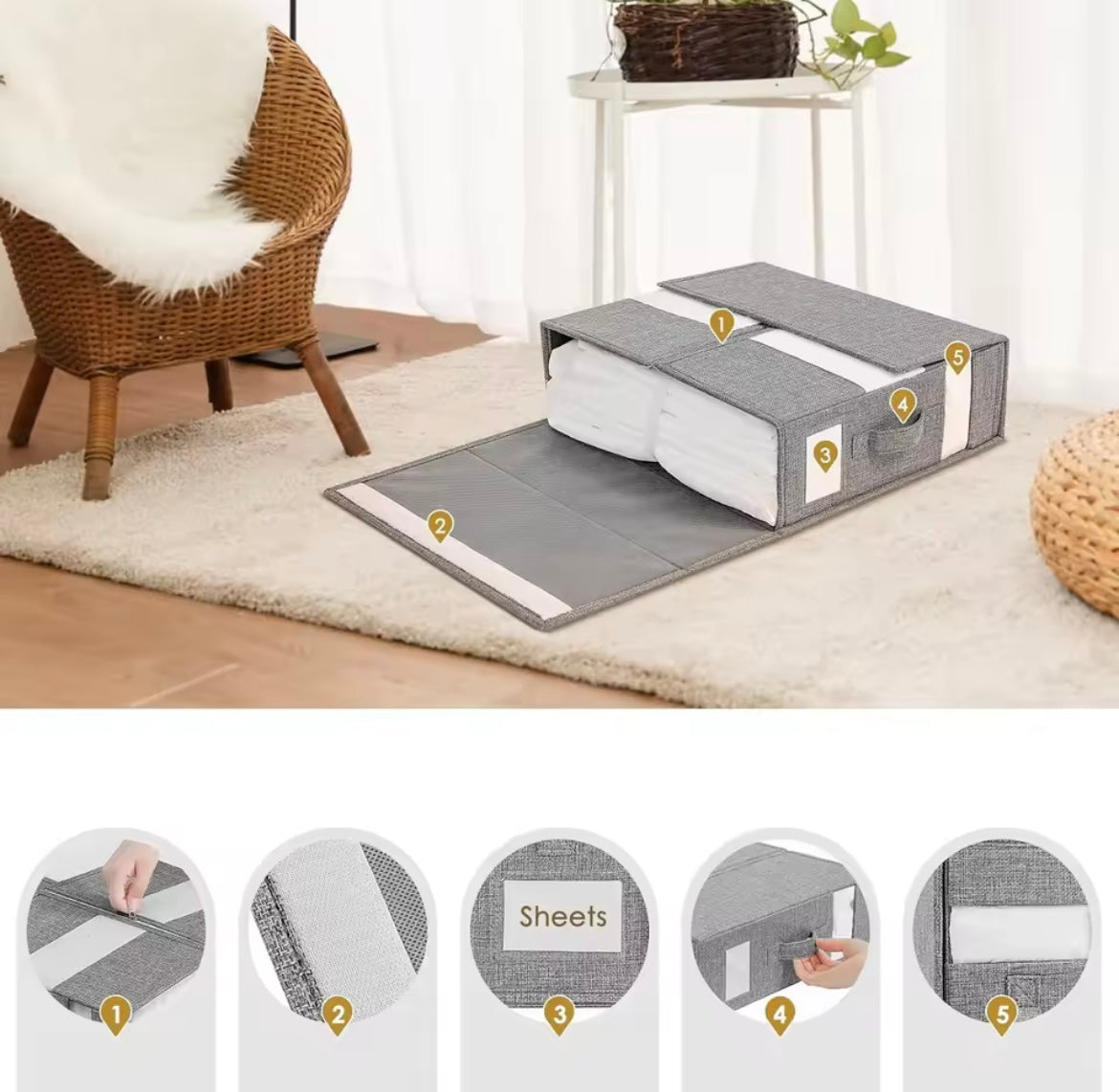 BOITE DE RANGEMENT PLIABLE MULTI-USAGE