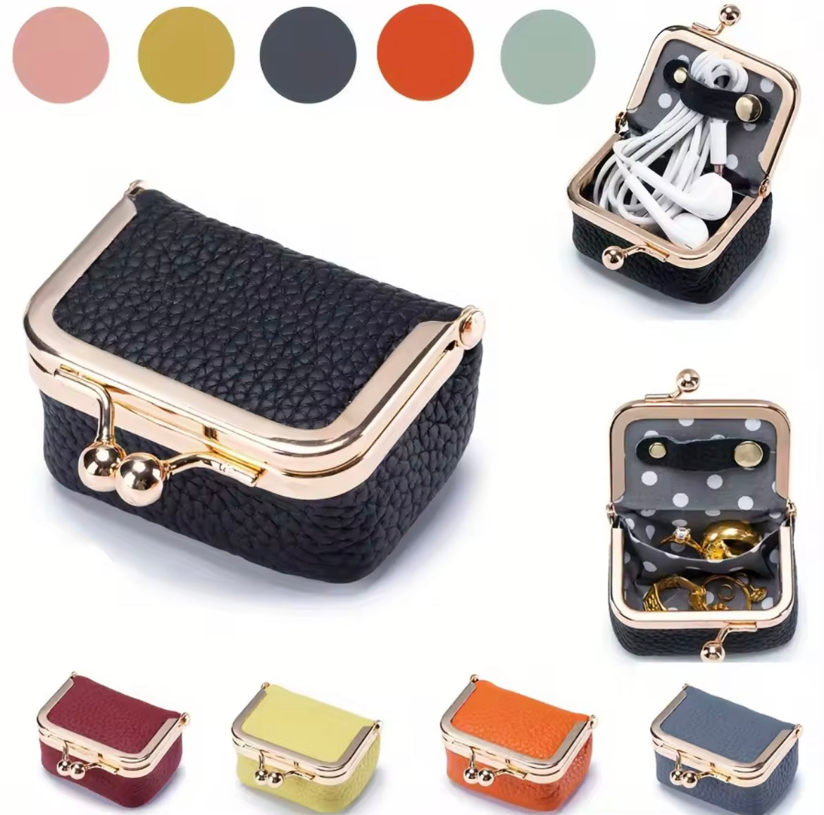 MINI PORTE MONNAIE MULTIFONCTIONS EN CUIR SYNTHÉTIQUE