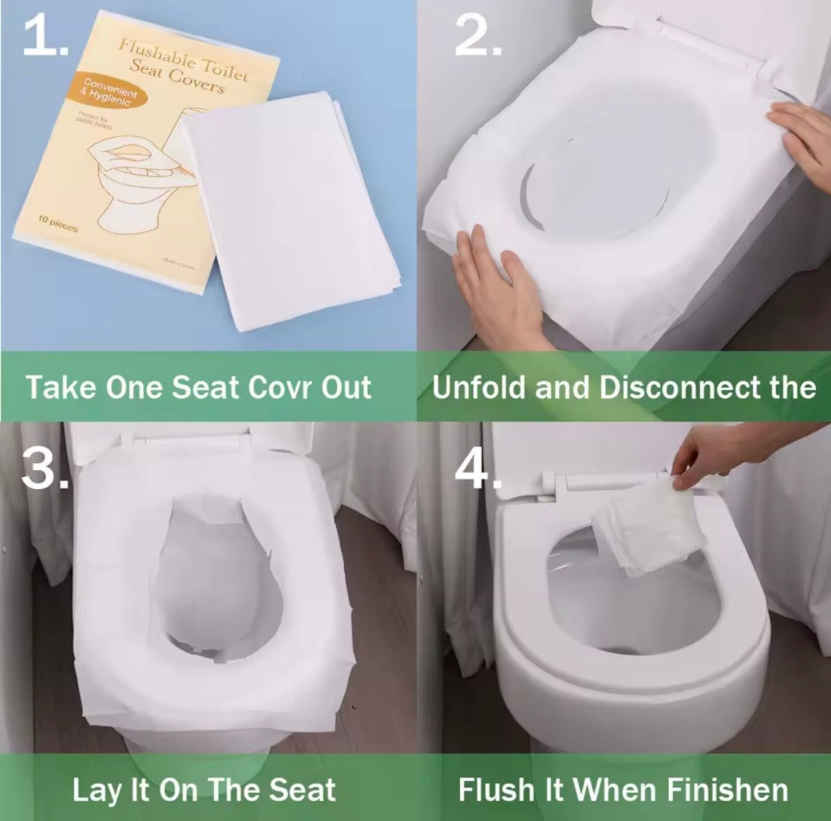 HOUSSE DE SIÈGE DE TOILETTE JETABLE LOT DE 10