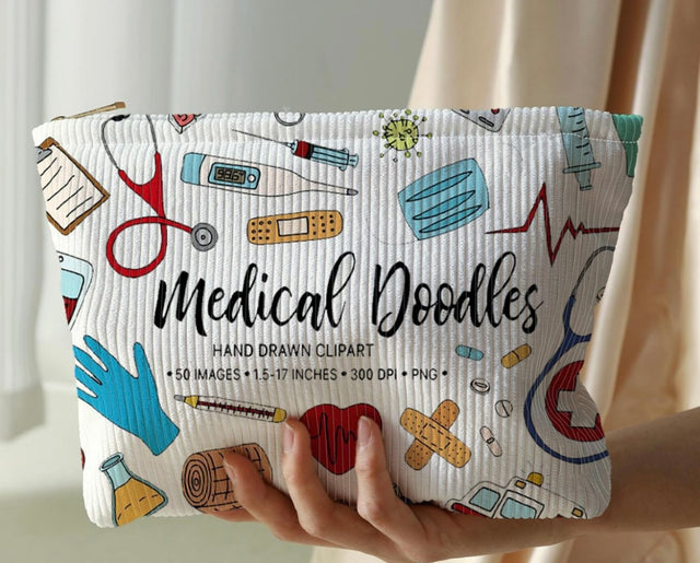 Pochette Medical Doodles